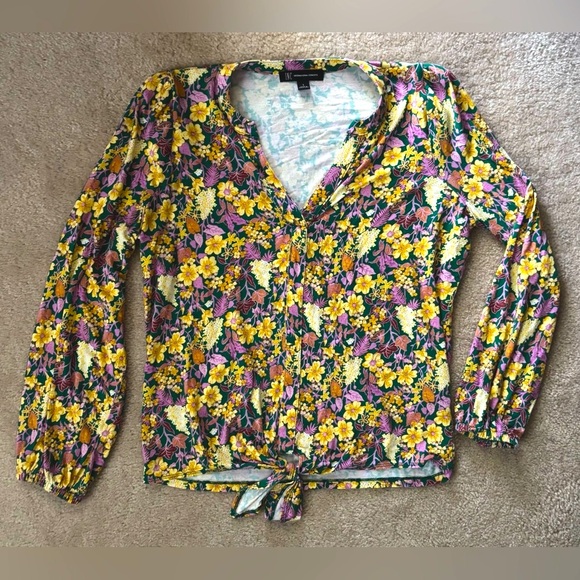 INC International Concepts Long Sleeve Floral Blouse - Picture 4 of 9
